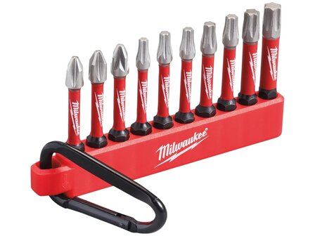 Milwaukee SHOCKWAVE Bit-Set mit Karabiner 10-teilig TX/PZ/. 4932480941