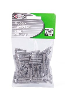 Pluggen 5 mm nylon 100 dlg