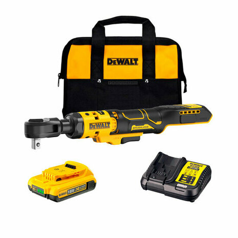 DeWalt DCF512D1-QW XR 18V Accu Haakse ratelsleutel set (1x 2.0Ah en lader) - 1/2&quot; - in draagtas