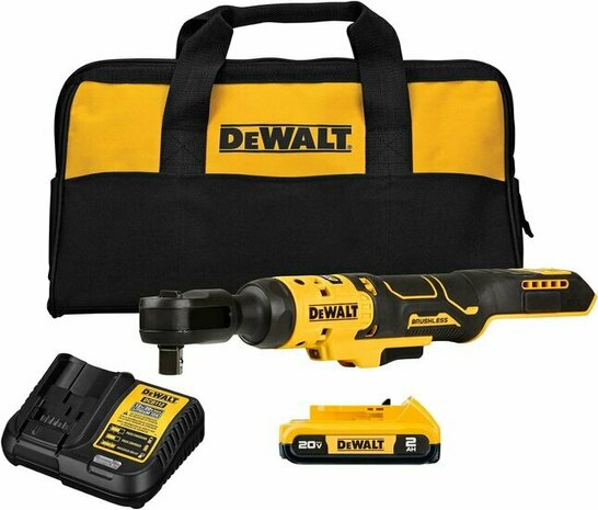 DeWalt DCF512D1-QW XR 18V Accu Haakse ratelsleutel set (1x 2.0Ah en lader) - 1/2&quot; - in draagtas