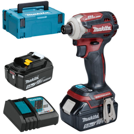 Makita DTD171TJAR 18V Accu slagschroevendraaier set (2x 5.0Ah en lader) in M-box - koolborstelloos