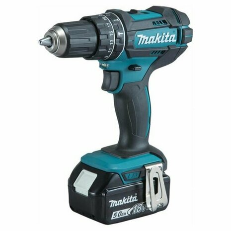 Makita DHP482RTJ 18V accu klopboor-/schroefmachine set (2x 5.0Ah accu en lader ) in Mbox