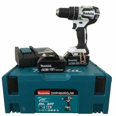 Makita DHP484RGJW 18V LXT Klopboor-/schroefmachine (set 2x6.0Ah +lader) in M-box - koolborstelloos