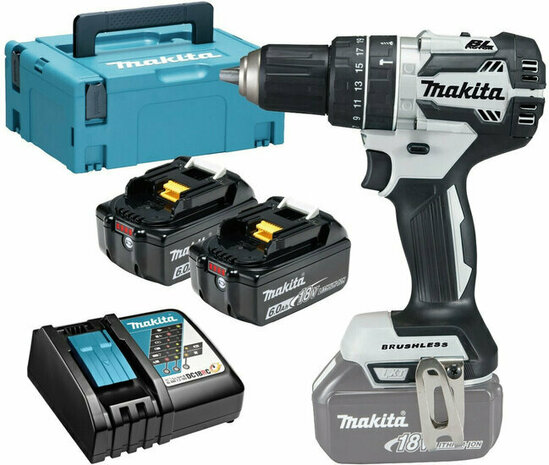 Makita DHP484RGJW 18V LXT Klopboor-/schroefmachine (set 2x6.0Ah +lader) in M-box - koolborstelloos