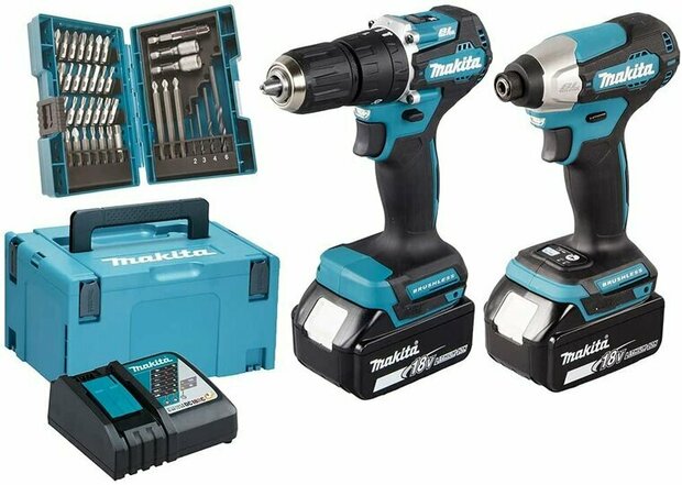 Makita DLX2414JX4 18V Combiset  (DTD157Z + DHP487Z incl 2x BL1830B accu&#039;s en lader) in Mbox