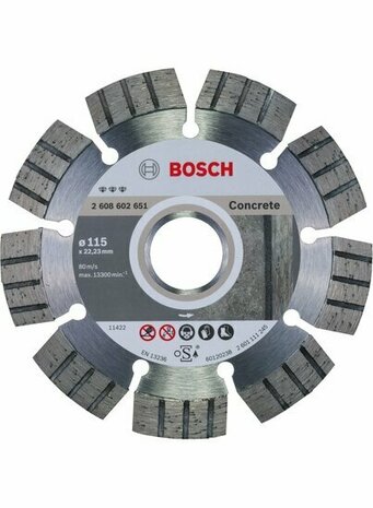 BOSCH DIAMANTDOORSLIJPSCHIJF BEST FOR CONCRETE 115 X 22,23 X 2,2 X 12 MM - 2608602651