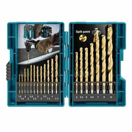 Makita D-67527 metaalborenset HSS-TiN 19-delig