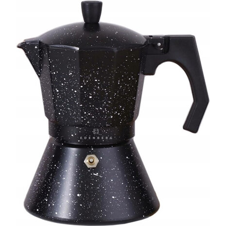 Ed&euml;nb&euml;rg eb-9300 Stonetec Line - Percolator 3 kops - Espresso Maker - Aluminium - Zwart - 9503717112222