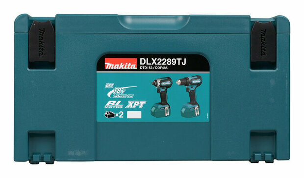 Makita DLX2289TJ combiset - DDF485 18v Boor- en schroefmachine + DTD153 Accu slagschroevendraaier met 5.0Ah accu's