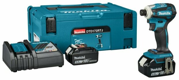 Makita DTD172RTJ LXT 18V Accu Slagschroevendraaier (set 2x 5ah accu&#039;s en lader in Mbox)&nbsp;180Nm