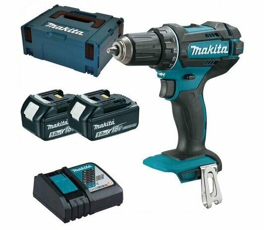 Makita DDF482RTJ 18V Li-Ion accu boor-/schroefmachine set (2x 5.0Ah accu) in Mbox