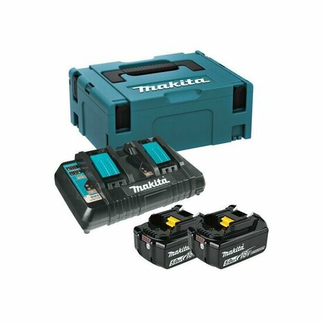 Makita 197629-2 18V accu starterset (2x BL1850B 5.0Ah accu&#039;s + DC18RD snel duolader in Mbox )