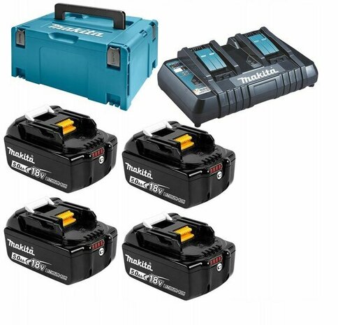 Makita 197626-8 18V Li-Ion accu starterset 4x 5.0Ah + duolader DC18RD in Mbox 3