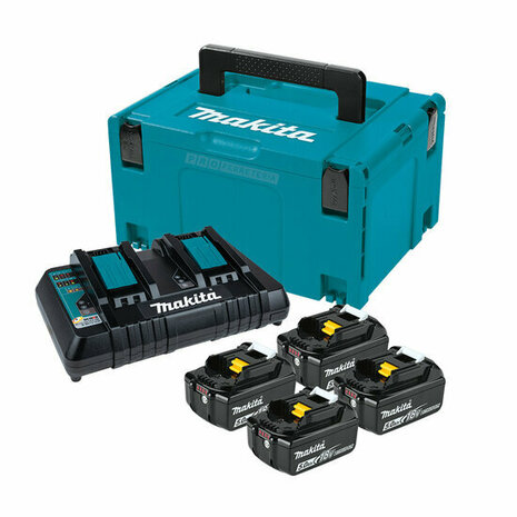 Makita 197626-8 18V Li-Ion accu starterset 4x 5.0Ah + duolader DC18RD in Mbox 3