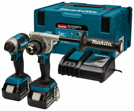 Makita DLX2432TJ 18V LXT accu Combiset (boor-/schroefmachine DDF486 &amp; Slagschroevendraaier DTD153 met 2x 5.0Ah+lader) in Mbox 3