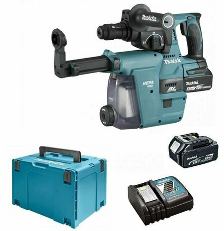 Makita DHR243RTJW 18V Li-Ion Accu SDS-plus combihamer (met 2x 5.0Ah accu en lader) in Mbox