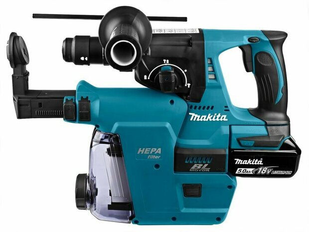 Makita DHR243RTJW 18V Li-Ion Accu SDS-plus combihamer (met 2x 5.0Ah accu en lader) in Mbox