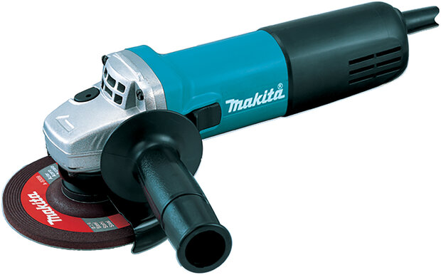 Makita 9558HNRX1 Elektrische Haakse Slijper 840W - 125 mm met 5 Doorslijpschijven en afbraamschijf