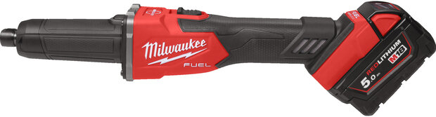 MILWAUKEE M18 FDGRB-502X FUEL rechte accu-slijper in HD Box (2x 5,0Ah accu + lader) - 4933480954