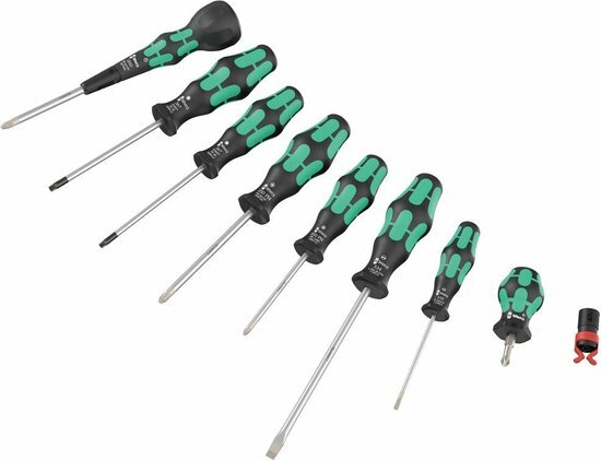 Wera 05134028001 Schroevendraaierset Werkplaats 9-delig Kruiskop Phillips, Torx, Plat