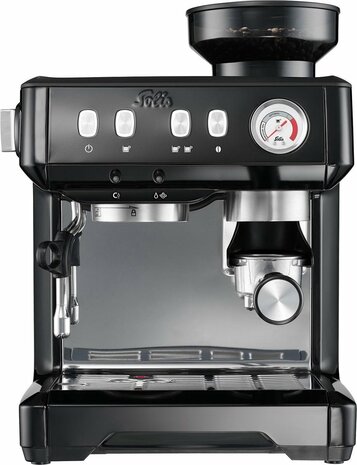 Solis Grind &amp; Infuse Compact 1018 Pistonmachine - Espressomachine - Geschikt voor Pads - RVS Zwart