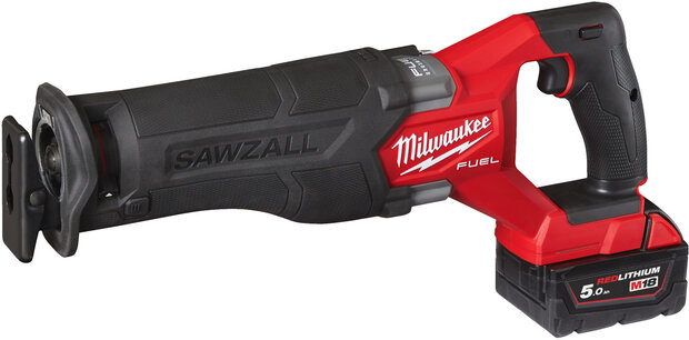 MILWAUKEE M18 FSZ-502X FUEL SAWZALL RECIPROZAAGMACHINE IN HD BOX (2X 5,0AH ACCU + LADER) - 4933478291