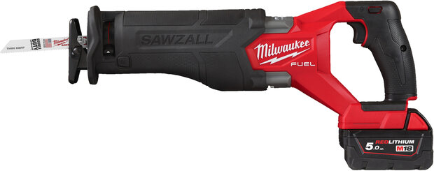 MILWAUKEE M18 FSZ-502X FUEL SAWZALL RECIPROZAAGMACHINE IN HD BOX (2X 5,0AH ACCU + LADER) - 4933478291