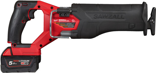 MILWAUKEE M18 FSZ-502X FUEL SAWZALL RECIPROZAAGMACHINE IN HD BOX (2X 5,0AH ACCU + LADER) - 4933478291