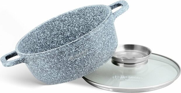 Ed&euml;nb&euml;rg EB-3980 Kookpan/Braadpan met Deksel - 6,8 liter - 28 cm - Aluminium