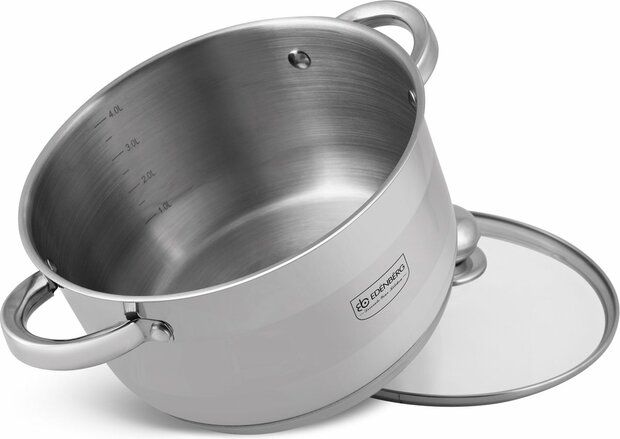 Ed&euml;nb&euml;rg EB-3006 Classic Line - Kookpan met Deksel - RVS - &Oslash; 22 cm