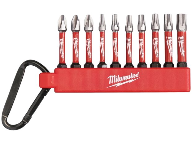 Milwaukee SHOCKWAVE Bit-Set mit Karabiner 10-teilig TX/PZ/. 4932480941