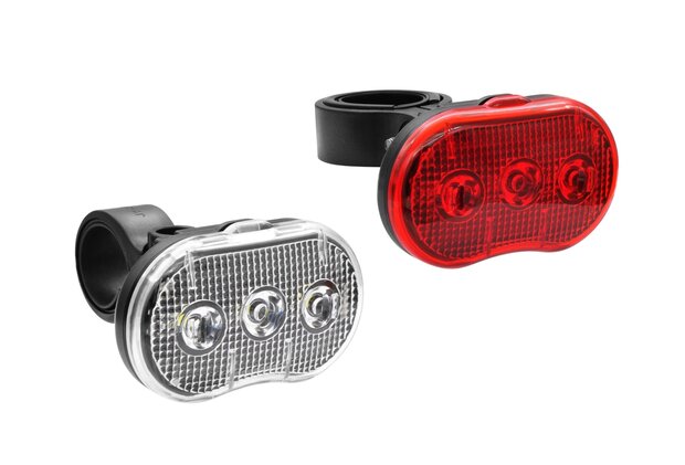 Fietslamp LED wit en rood 2 dlg