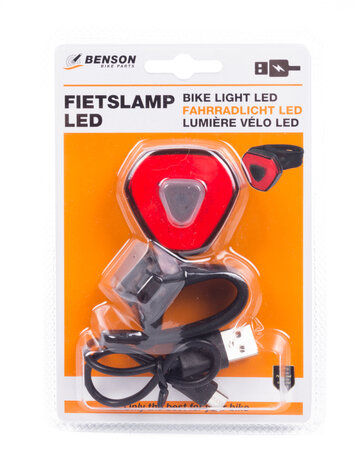 Fietslamp LED USB oplaadbaar rood