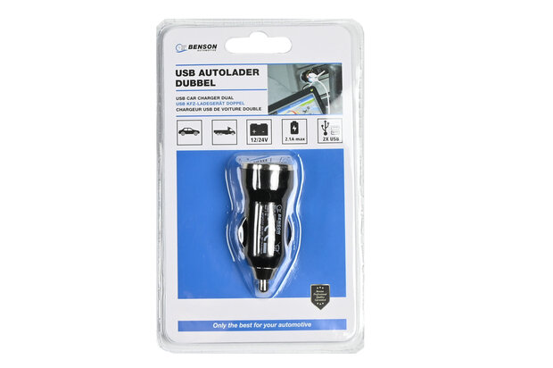 Autolader USB 2 poorten 2.1A 12-24V