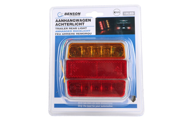 Aanhangwagen achterlicht vierkant 18 led