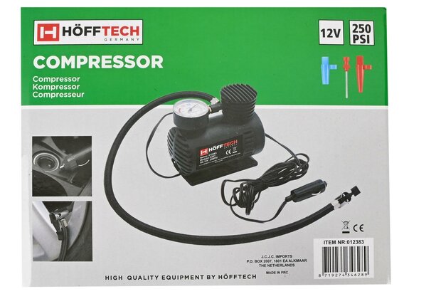 Compressor 12V 280 psi met accessoires