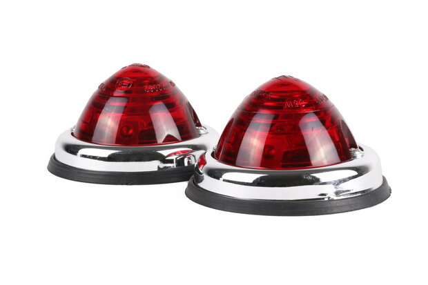 Zijlamp chroom rood 70 mm 2 dlg E9