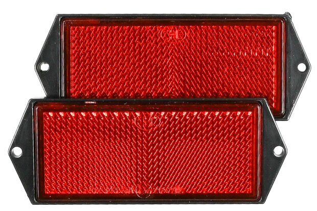 Reflector rechthoek rood 100 x 45 mm 2 dlg E4