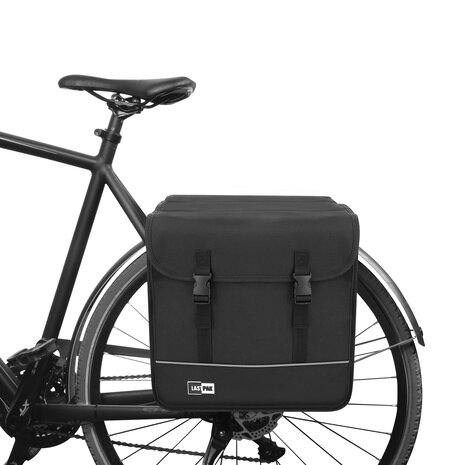 Fietstas dubbel 35 ltr canvas zwart