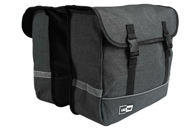 Fietstas dubbel 35 ltr canvas grijs