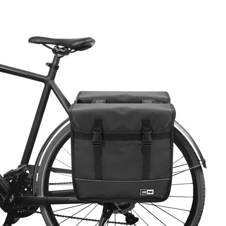 Fietstas dubbel 35 ltr bisonyl mat zwart