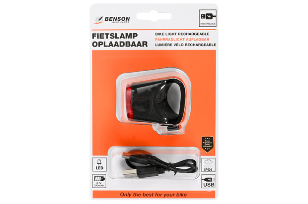 Fietslamp LED USB oplaadbaar wit