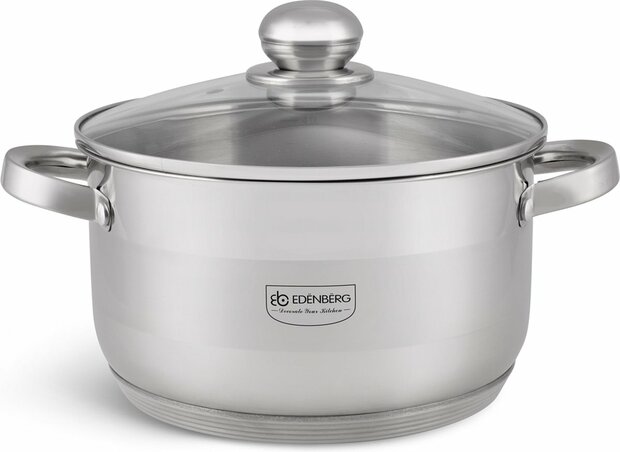 Ed&euml;nb&euml;rg EB-3006 Classic Line - Kookpan met Deksel - RVS - &Oslash; 22 cm