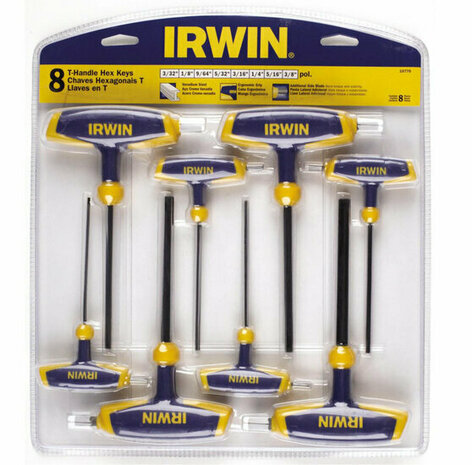 Irwin inbussleutelset met T-greep 8-delig T10771 - 2mm - 10 mm