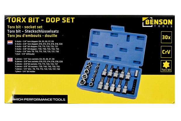 Torx bit - dop set 30 dlg Cr-V