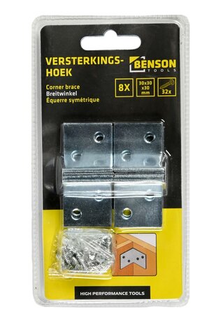 Versterkingshoek 8 dlg 30 x 30 x 30 mm