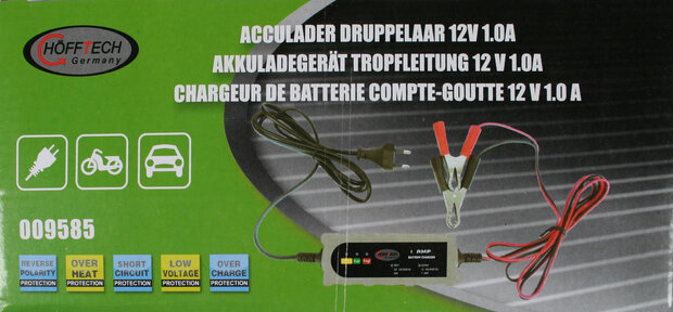 Acculader druppelaar 6-12V 1A