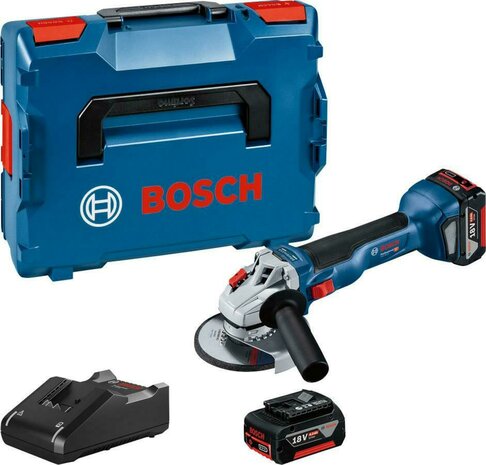 Bosch Professional GWS 18V-10 Accu Haakse Slijper 18V 4.0Ah (2x) in L-Boxx - 06019J4007