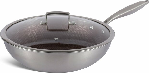 Ed&euml;nb&euml;rg EB-14108 Exclusive Line - Wokpan Keramisch - 28 cm - 3-laags antiaanbaklaag