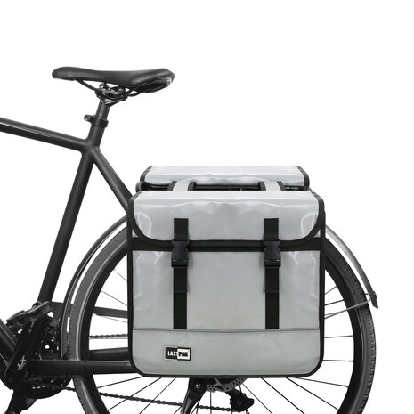 Fietstas dubbel 35 ltr bisonyl nardo grijs